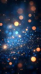 Obraz premium Stunning Blue and Gold Bokeh Background Design for Graphic Use