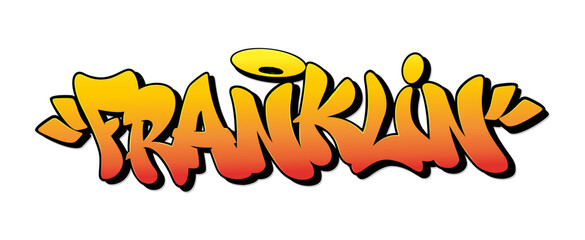 Franklin name in graffiti style. Vector illustration.