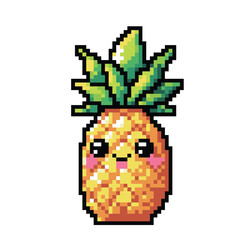Fototapeta premium Pixel art kawaii pineapple