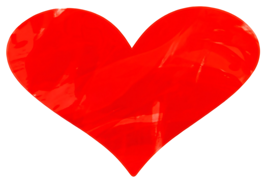 Red heart shape sticker isolated white background.AI GENERATED