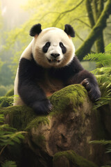 Fototapeta premium Panda in the forest Generative AI