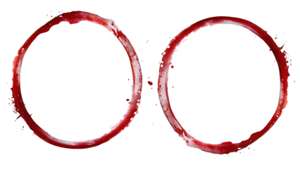 red watercolor stain ring isolated on white background.AI GENERATED