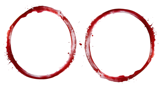 red watercolor stain ring isolated on white background.AI GENERATED - Powered by Adobe