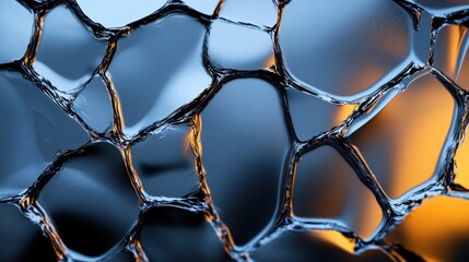 Fototapeta premium The image is a close up of a rock with a blue and orange hue