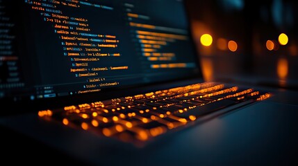 concept for web development work programming code notebook hand closeu