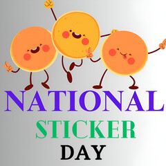 National Sticker Day. 13 January. National sticker day banner, poster, card and pattern background. Holiday concept. nice sticker. flat icon, symbol. Flat illustration. Jpeg format.