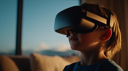 Child Engaged in Virtual Reality