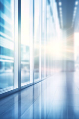 Fototapeta premium blurry windows of a modern building Generative AI