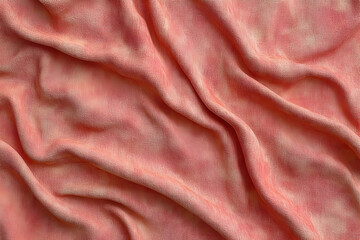 Soft peach-toned fabric with gentle folds and wrinkles.