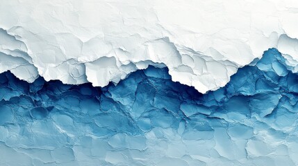 Obraz premium Stunning Abstract Landscape, Majestic Blue and White Mountain Forms, Intricate Textural Art