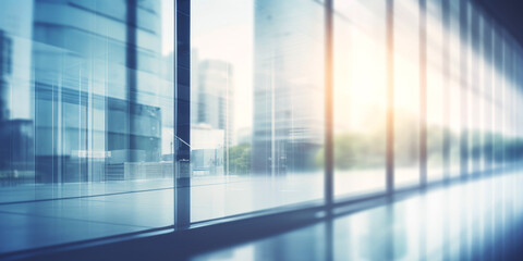 blurry windows of a modern building Generative AI