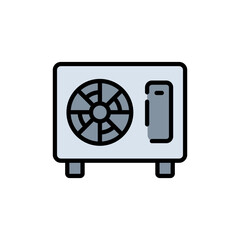 Naklejka premium Air conditioner icon. Home appliance. Electrical equipment. Vector color icon for your website, mobile, presentation, and logo design