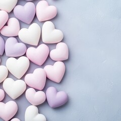 Obraz premium pink and white heart shaped candies