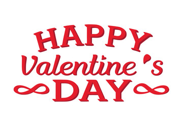 Celebrate love with this beautiful handwritten calligraphic lettering design featuring "Happy Valentine's Day" accented by charming red hearts