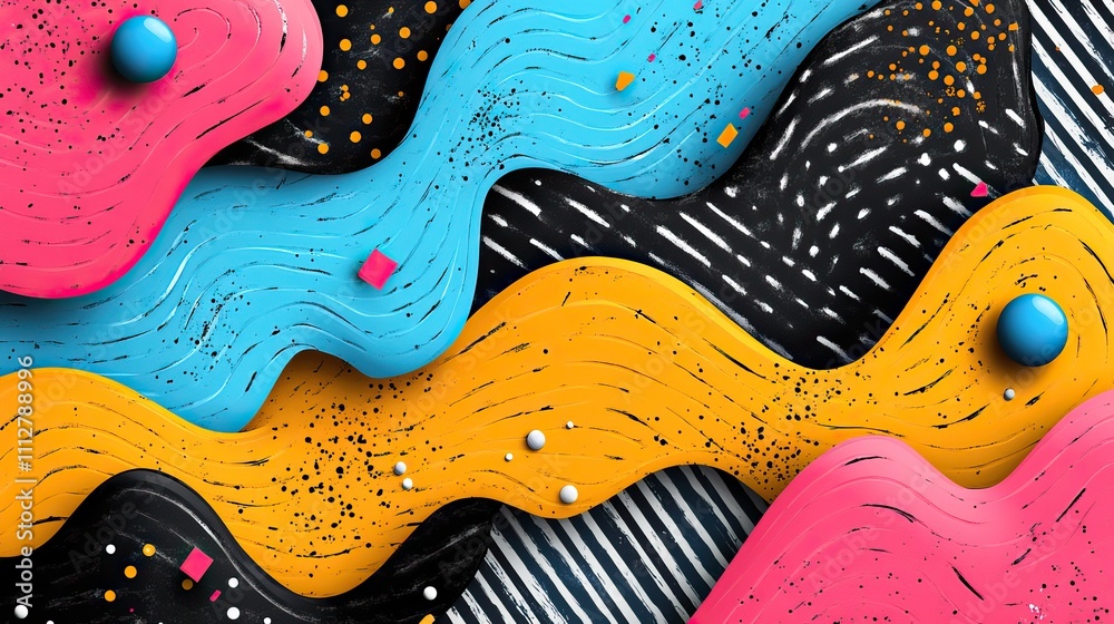 Poster doodle emphasis arrowicon design quirkytwistzigzag line spring coil curve wave vecto