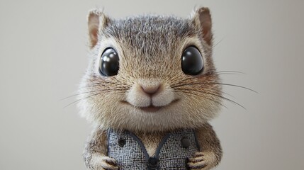 Obraz premium Cute chipmunk wearing a suit, close-up.