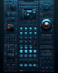Fototapeta premium Futuristic digital control panel interface. (1)