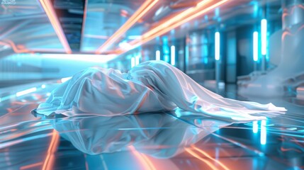 Fototapeta premium Futuristic 2025 typography in hightech cyberpunk environment stock photo