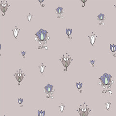 seamless repeat pattern with beautiful floral motifs on a gray background perfect for fabric, scrap booking, wallpaper, gift wrap projects