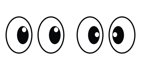 Eyes icons set, Cartoon and comic style eyes, look or glance sign collection, eye expression vector illustration.