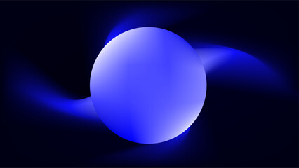 Four rays rotating glowing blue light with center circle frame background