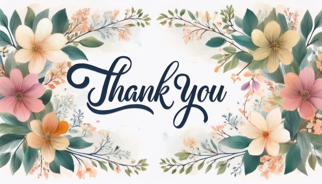 Vintage Style Thank You Card Design with Floral Accents and Elegant Typography for Heartfelt Gratitude Expression in a Nostalgic Aesthetic Setting
