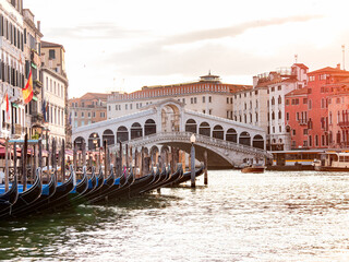 Rialto Bridge and Gondolas in Venice