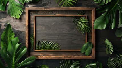 Tropical Frame with Lush Greenery