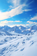 Obraz premium snow-capped mountain peaks Generative AI