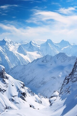 Obraz premium snow-capped mountain peaks Generative AI