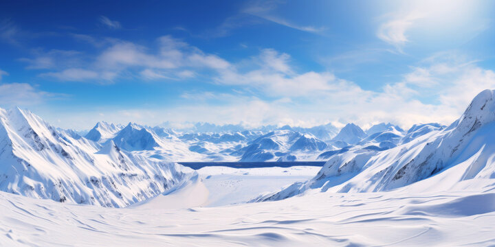 snow-capped mountain peaks Generative AI
