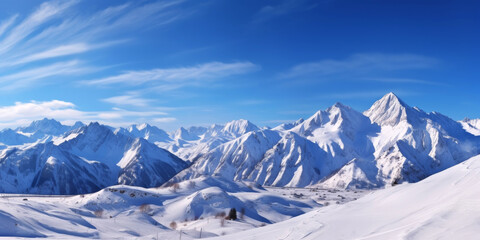 Obraz premium snow-capped mountain peaks Generative AI