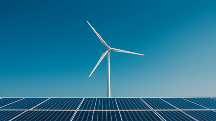 Solar panels installed next to a biofuel plant, representing a hybrid energy solution with renewable sources for sustainable power generation and eco-friendly technology