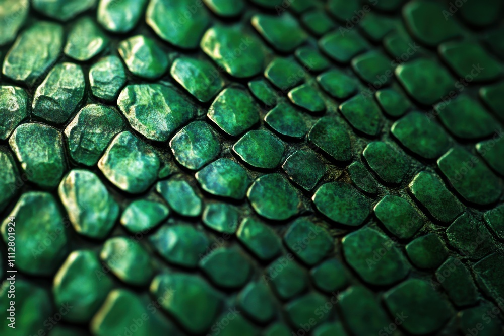 Aufkleber the texture of the emerald green scales on the snake's body is detailed, giving it depth and realism