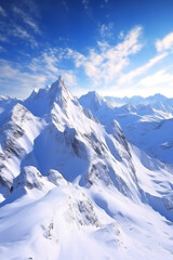 Obraz premium snow-capped mountain peaks Generative AI