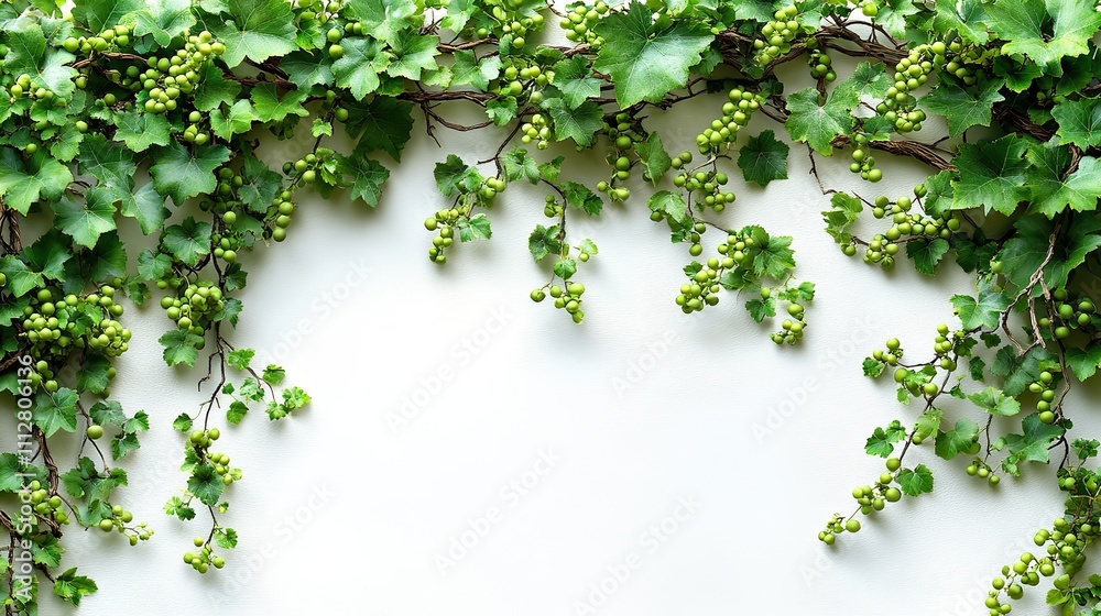 Poster jesus as the true vine vine branch on white background with copy space digital christian symbols and