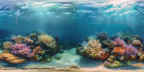 underwater world corals fish Generative AI