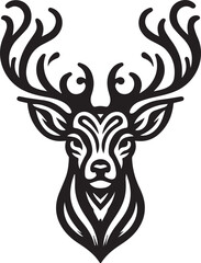 Christmas deer head illustration