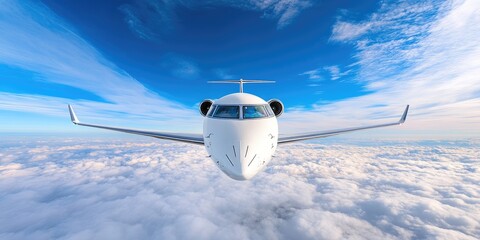 Majestic aircraft soars through the vibrant blue sky, leaving a trail of inspiration on Civil Aviation Day, highlighting the wonders of air travel