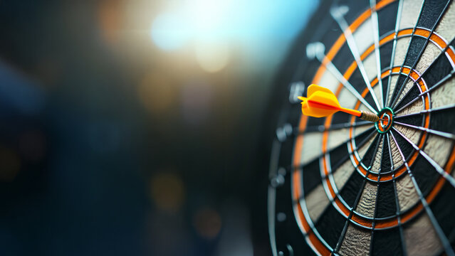 Dartscheibe mit Pfeil als Symbol f&uuml;r Zielerreichung und Erfolg