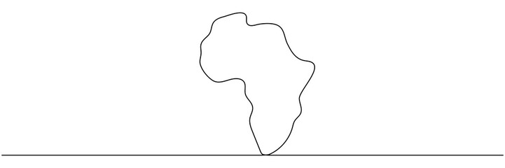Continuous line drawing Africa. World map continent line symbol. Vector illustration isolated on white.