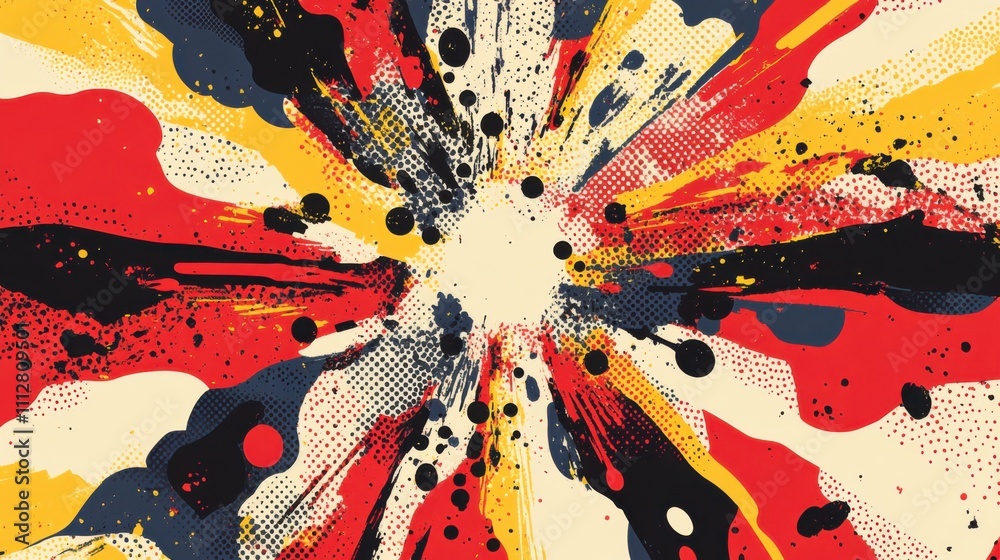 Poster Dynamic Explosion of Colorful Abstract Patterns