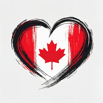 recommend clip art: heart shape outlined in black brushstroke with Canada flag