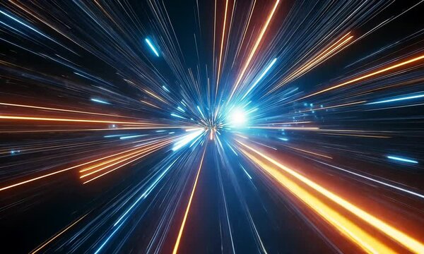 blue colorful future technology speed dynamic data background ai generated horizonal video concept