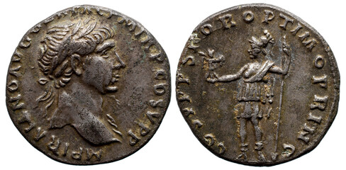 Imperio Romano, Trajano AR Denário. Roma, AD 107-111