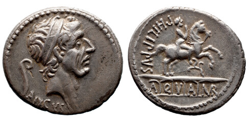 República Romana L. Marcius Philippus AR Denário. Roma, 56 a.C. 