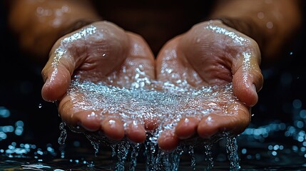 Fototapeta premium john the baptist hand with water dripping