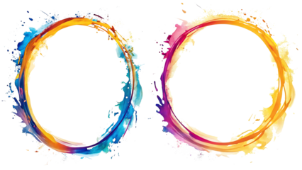 round circle watercolor splash isolated on white  background.AI GENERATED