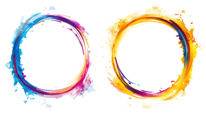 round circle watercolor splash isolated on white  background.AI GENERATED