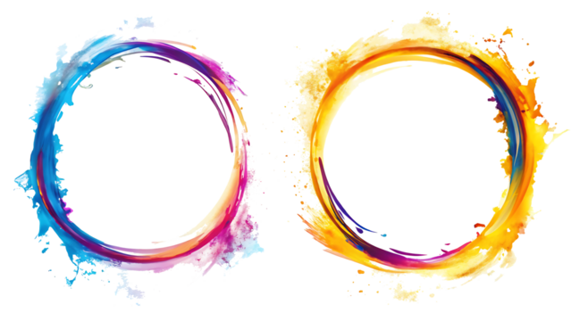 round circle watercolor splash isolated on white  background.AI GENERATED